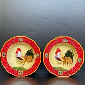 Oneida's Fairweather Friends Sakura Sally Eckman Roberts Rim Soup Bowl Rooster 2